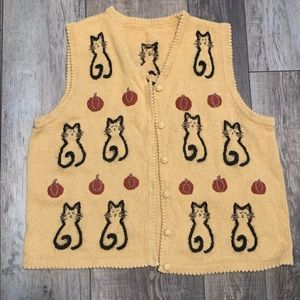 Vintage cat and pumpkin sweater vest 🐈‍⬛